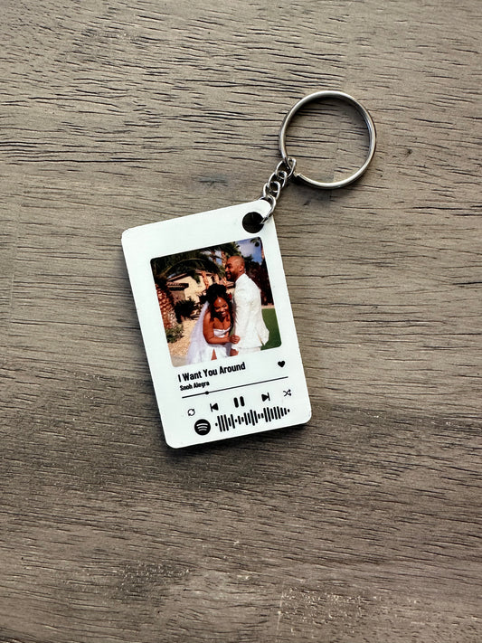 🎵 Custom Spotify Song Keychain – Personalized Music Plaque with Photo & Code